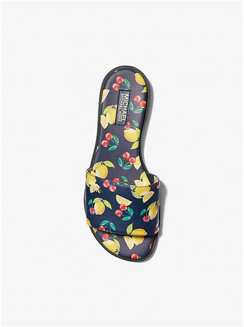 deanna slide michael kors|Deanna Sequined Fruit Print Slide Sandal .